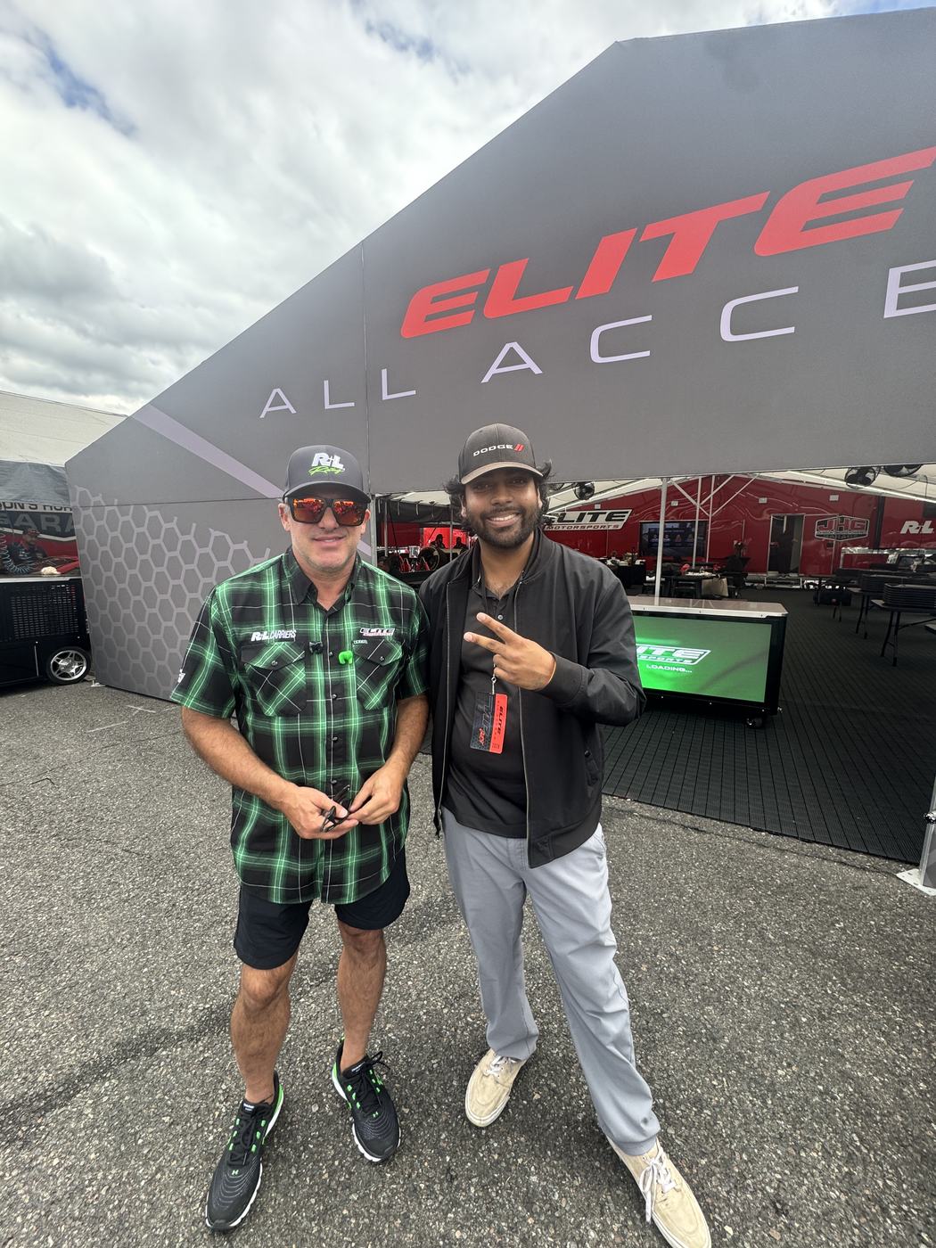 Lucky Ranasinghe with Tony Stewart at Pacific Raceways